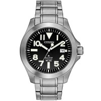 Citizen Mens Promaster Tough Super Titanium Black Date Dial Bracelet Watch BN0118-55E
