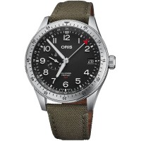Oris Mens Big Crown ProPilot GMT Timer Green Fabric Strap Watch 01 748 7756 4064-07 3 22 02LC